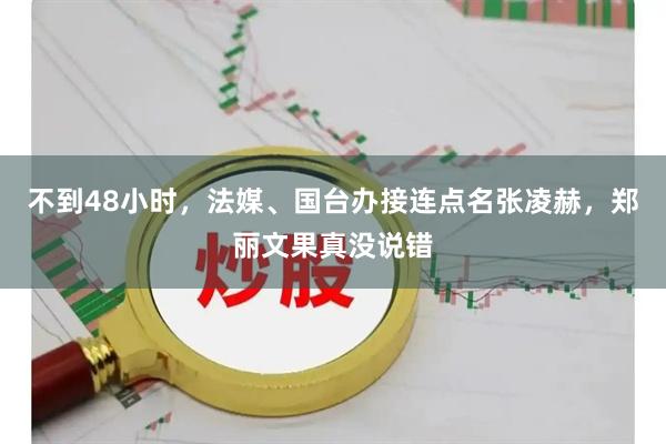 不到48小时，法媒、国台办接连点名张凌赫，郑丽文果真没说错